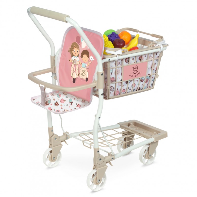 Chariot Supermarche Sweet avec accessoires et porte bebe DeCuevas Toys 52148 DeCuevas Toys
