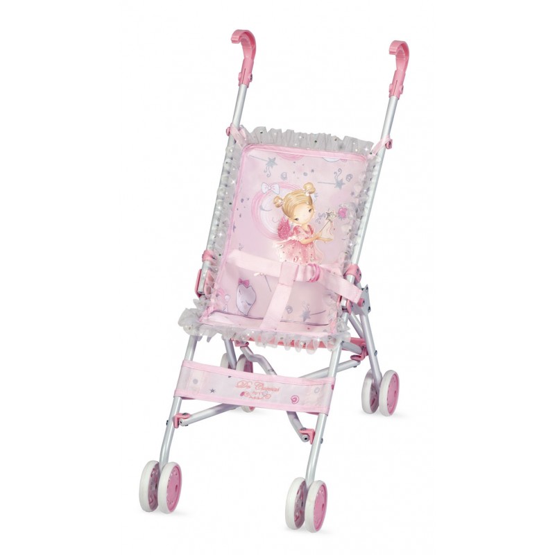 Poussette De Poupée Sophie Pliable Avec Ombrelle - Rose, Nacelle 48x26cm, Pour Enfant 3 Ans Et Plus