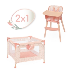 Kit Chaise Haute et Parc de Poupées Tulipe 2x1 DeCuevas 40074